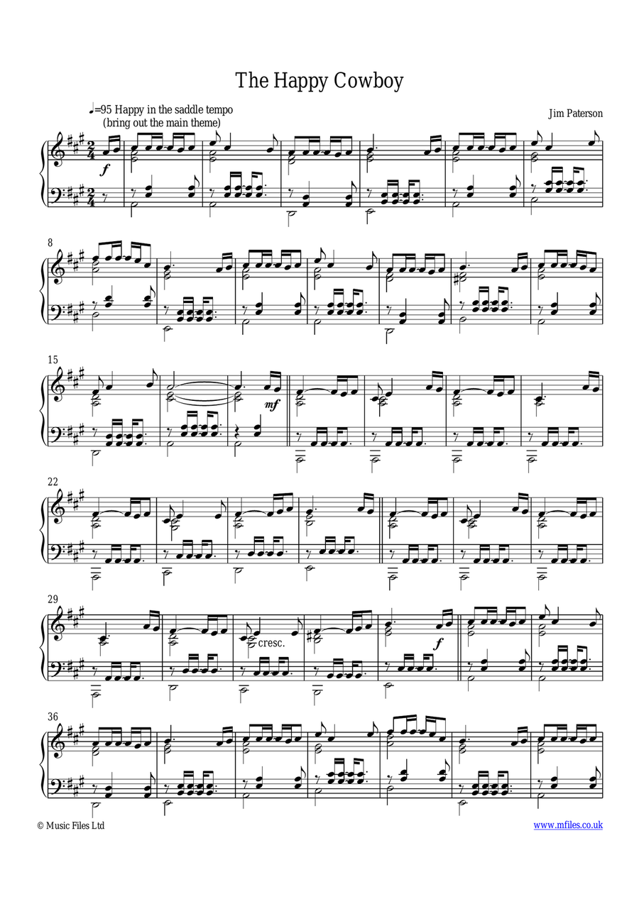 The Happy Cowboy - Piano Solo Piano Solo scores gallery preview page 1