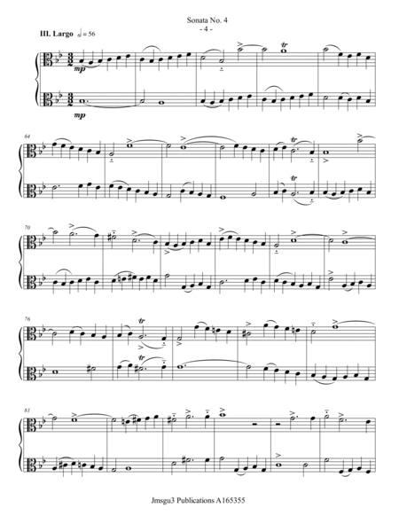Loeillet: Sonata No. 4 for Viola Duo image number null