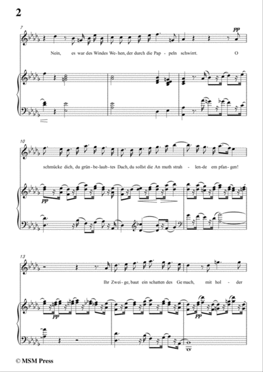 Schubert-Die Erwartung,Op.116,in D flat Major,for Voice&Piano Voice scores gallery preview page 4