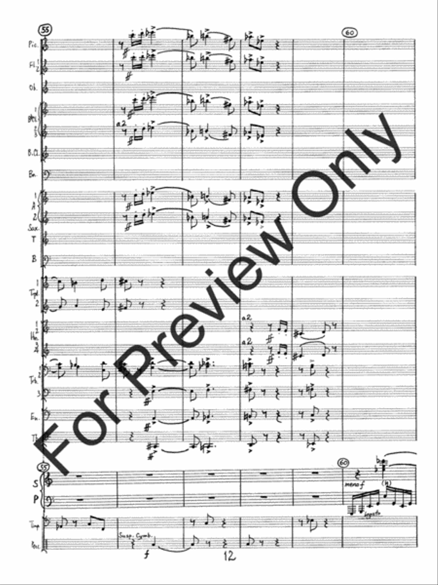 Concerto #2 For Piano and Wind Ensemble (Score) Concert Band scores gallery preview page 15