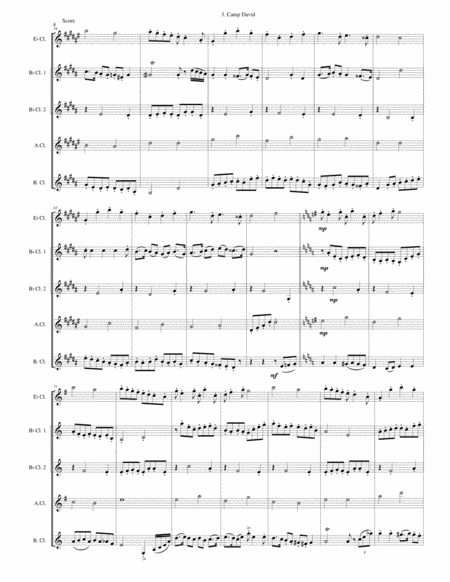 Camp David for clarinet quintet ( E flat, 2 B flats, alto and bass) image number null