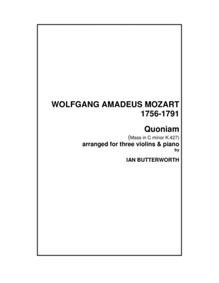 MOZART Quoniam (Mass in C minor K427) for three violins & piano