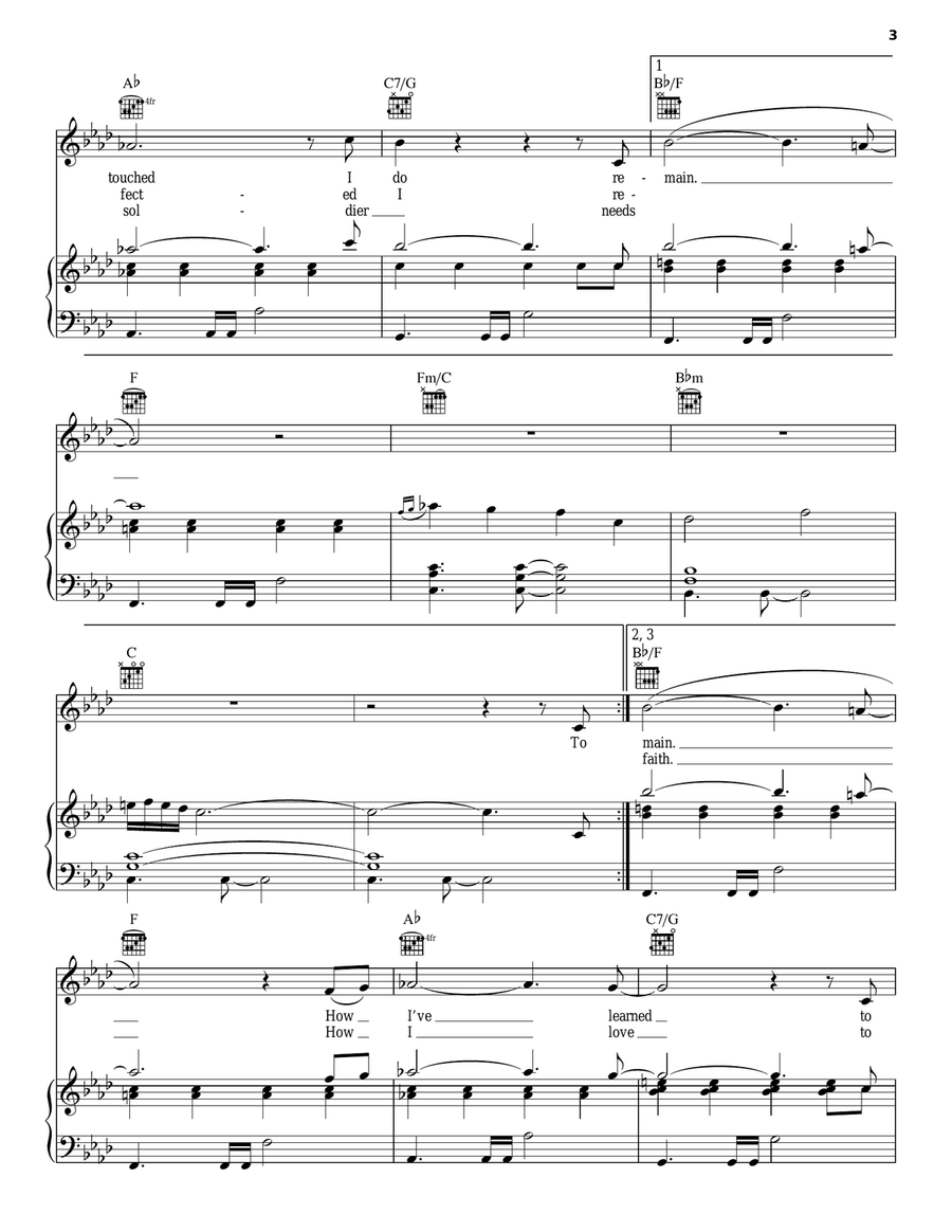 I Remain Piano, Vocal, Guitar scores gallery preview page 3