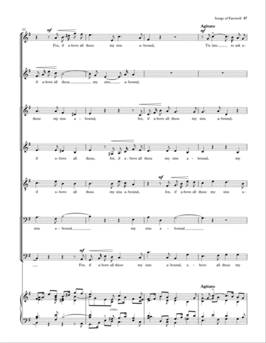 Songs of Farewell Divisi scores gallery preview page 48