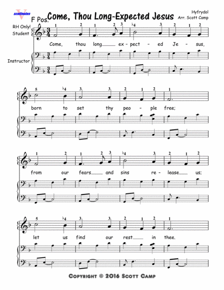 Come Thou Long Expected Jesus (First Year Piano Students)