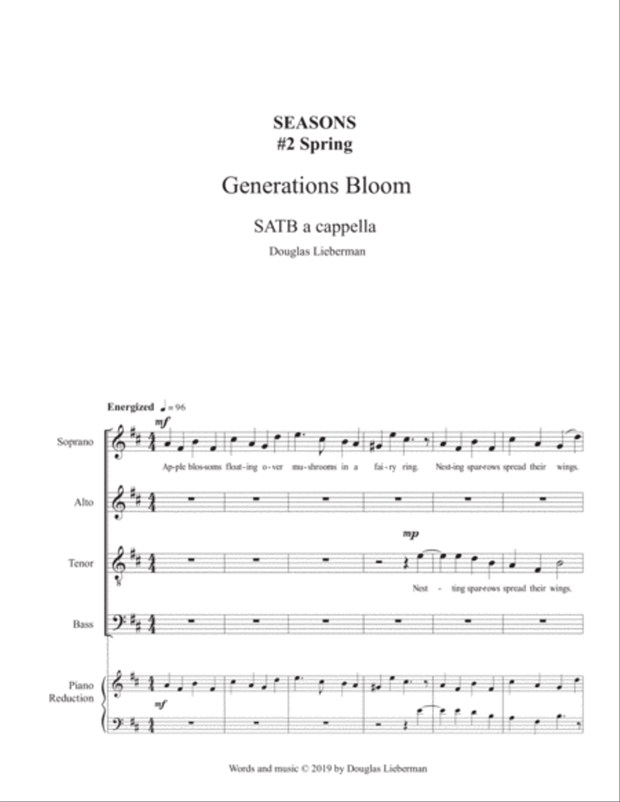 Generations Bloom - #2 from the song cycle "Seasons - A Love Story" by Douglas Lieberman