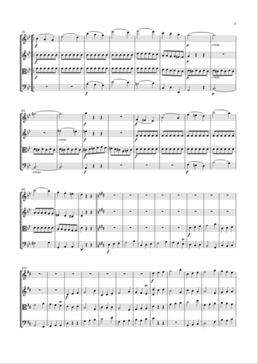 Schubert - String Quartet No.1 in G minor/B flat major, D.18 String Quartet scores gallery preview page 4
