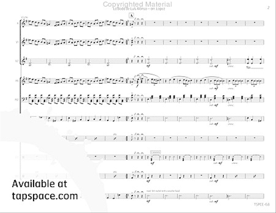 La Boda de Luis Alonso Percussion Ensemble scores gallery preview page 6