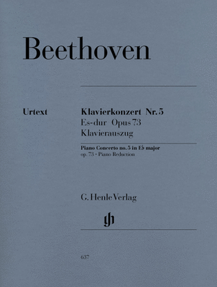 Book cover for Concerto for Piano and Orchestra E Flat Major Op. 73, No. 5