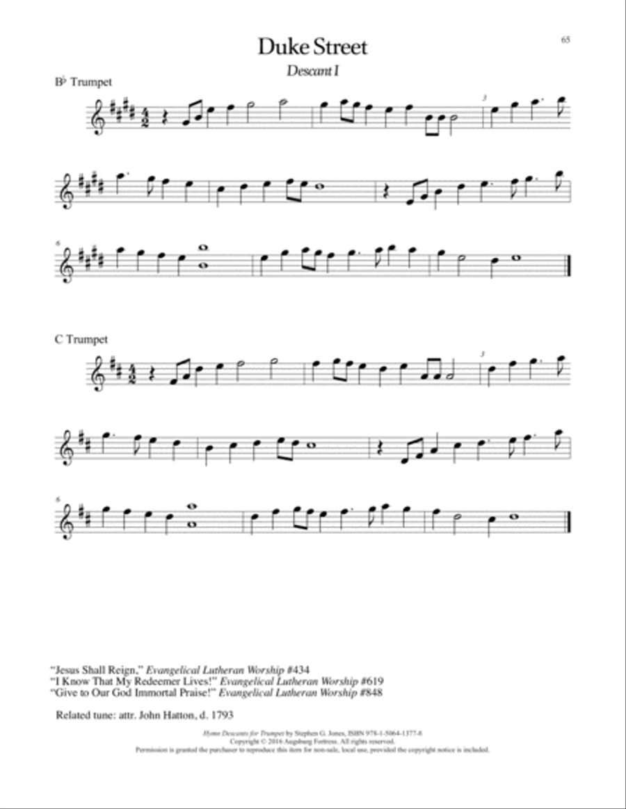 Hymn Descants for Trumpet C Trumpet scores gallery preview page 66