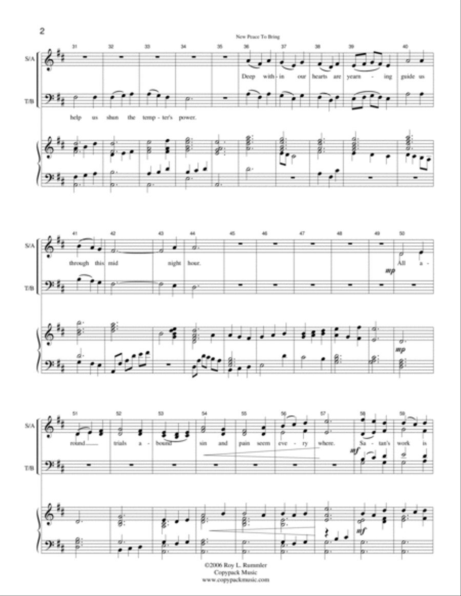 New Peace to Bring 4-Part scores gallery preview page 3