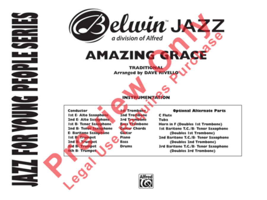 Amazing Grace (Score only) Jazz Ensemble scores gallery preview page 2