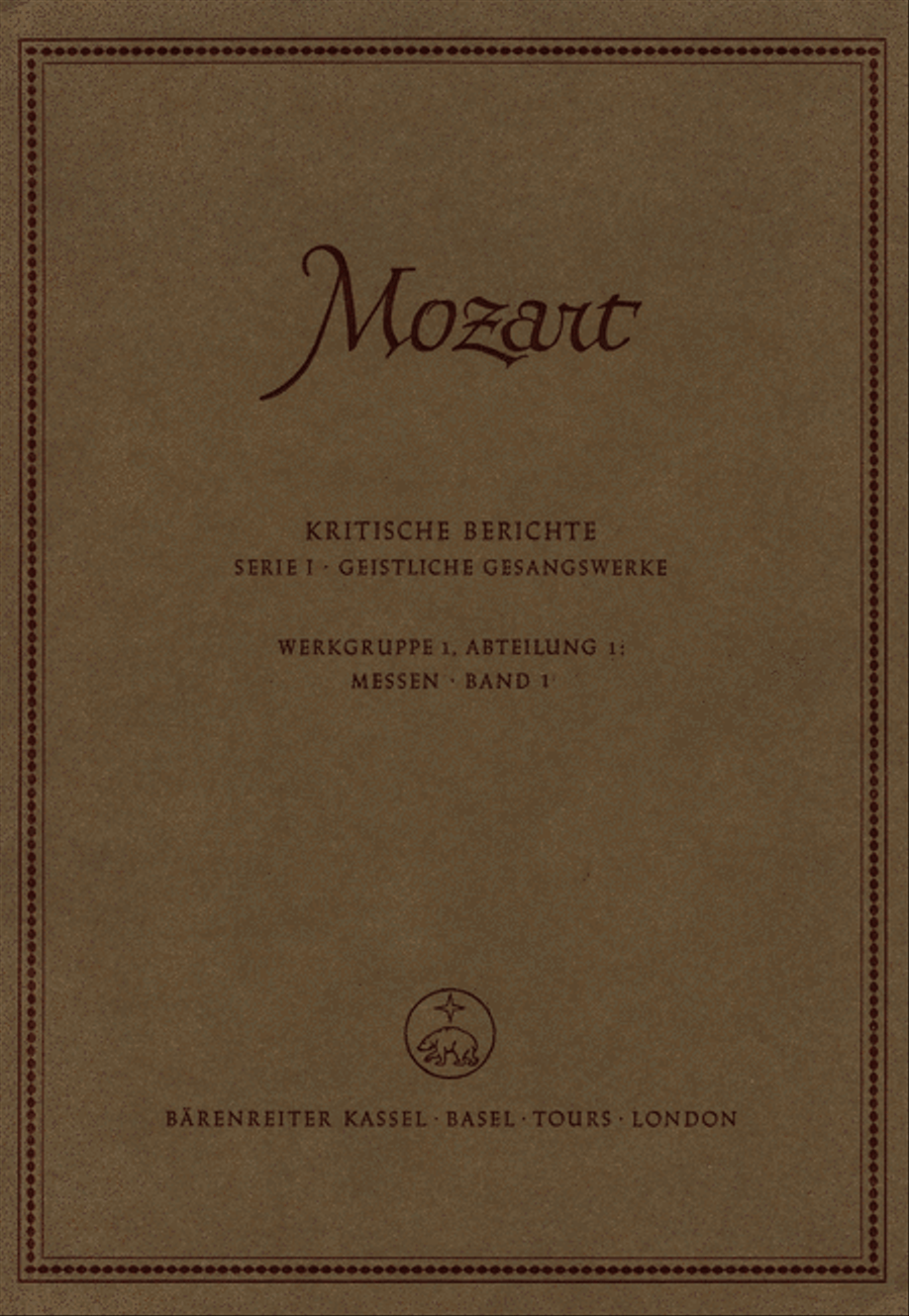 Messen, Band 1 Messen, Band 1 Mixed Choir scores gallery preview page 1