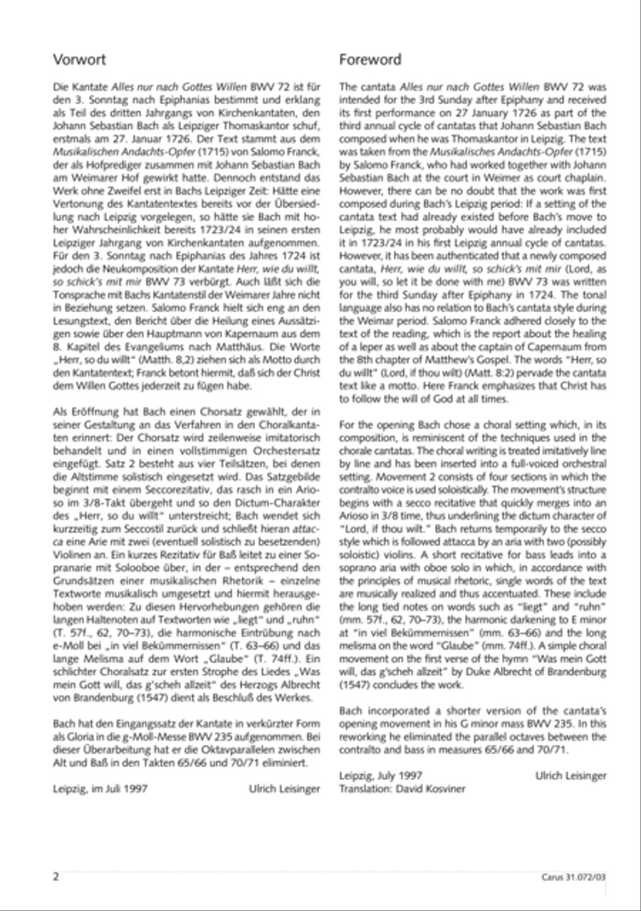 All cantate be by God's commandment (Alles nur nach Gottes Willen) 4-Part scores gallery preview page 3