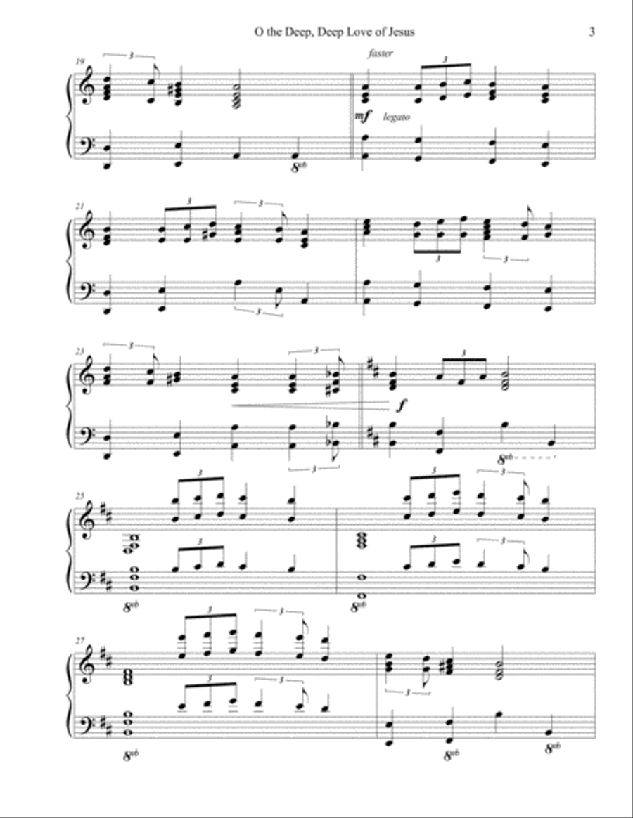 O the Deep, Deep Love O the Deep, Deep Love Piano Solo scores gallery preview page 3