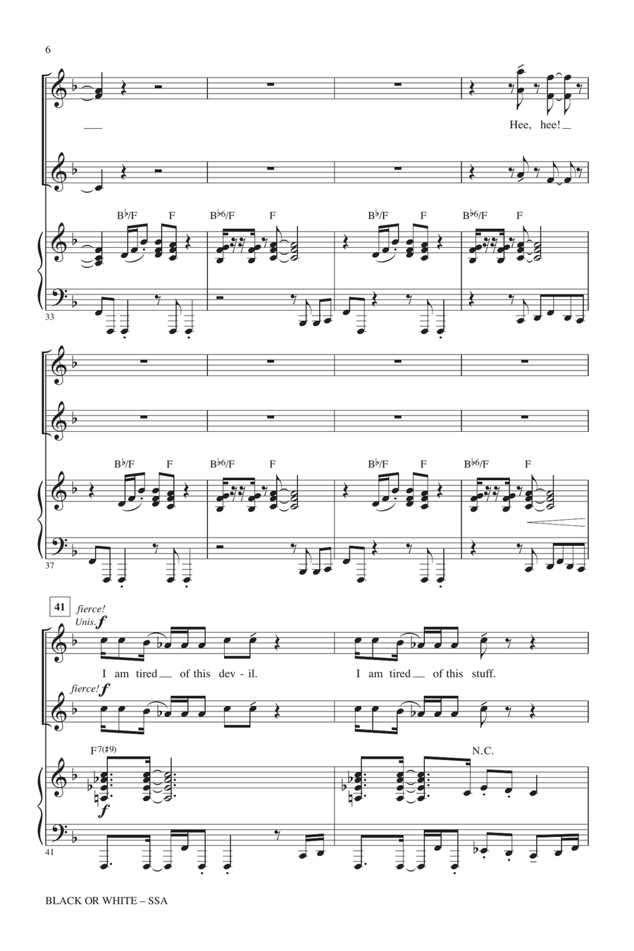 Black Or White (arr. Kirby Shaw) SSA scores gallery preview page 5
