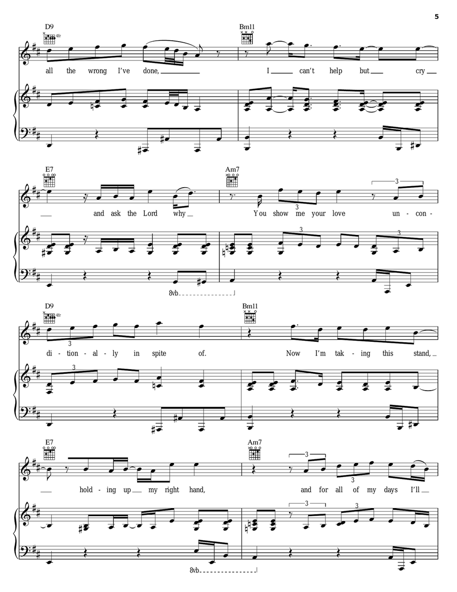It's All About You Piano, Vocal, Guitar scores gallery preview page 5