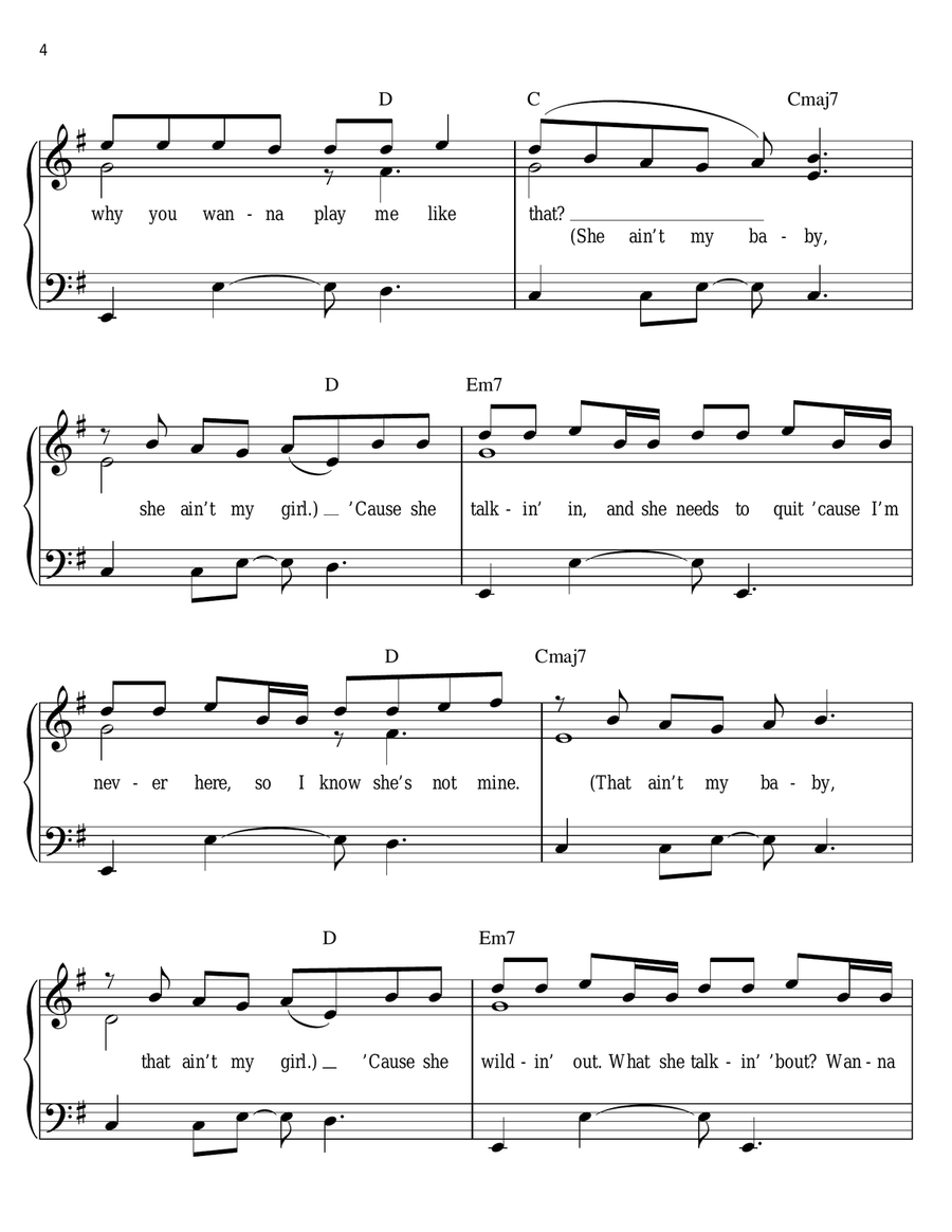 Maria Maria Easy Piano scores gallery preview page 4