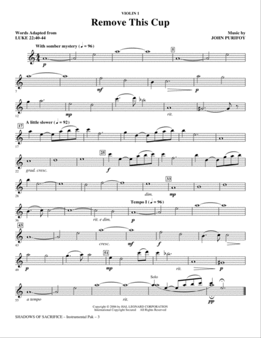 Shadows of Sacrifice - Violin 1 Choir scores gallery preview page 3