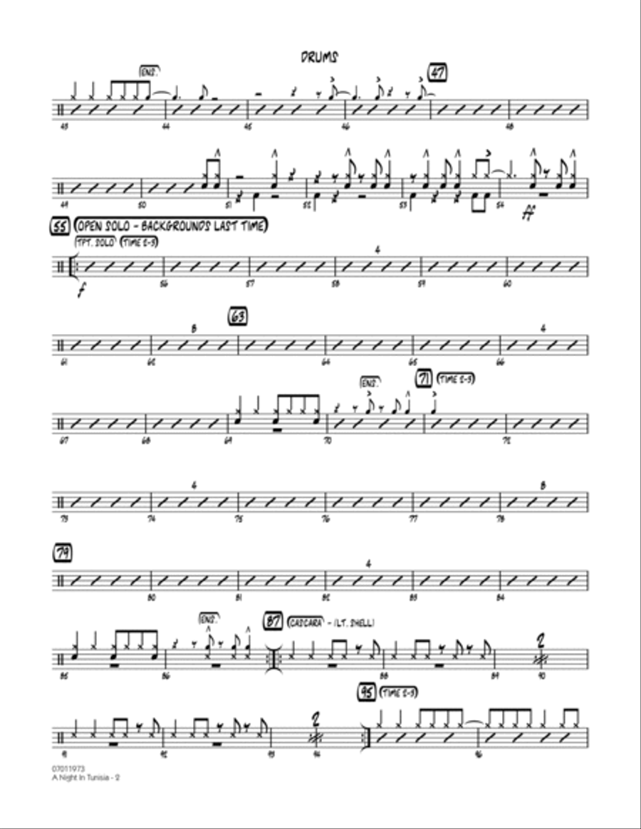 A Night In Tunisia - Drums Jazz Ensemble scores gallery preview page 2