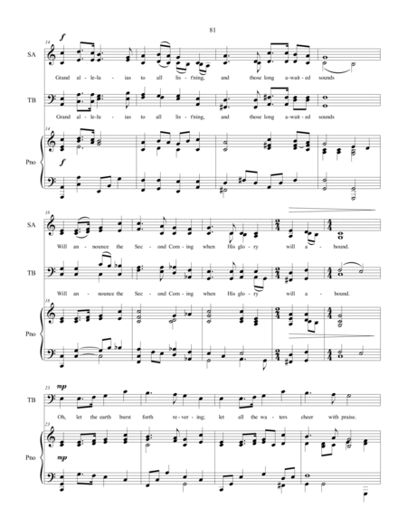 Let All Creation Praise His Coming, sacred music for SATB choir image number null