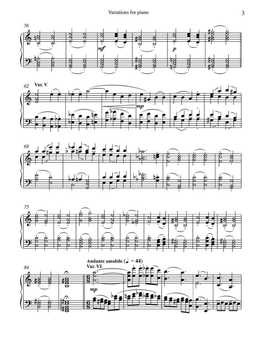 Variations for Piano Variations for Piano Piano Solo scores gallery preview page 3
