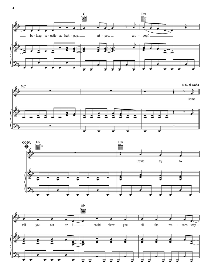 ARTPOP Acoustic Guitar scores gallery preview page 4