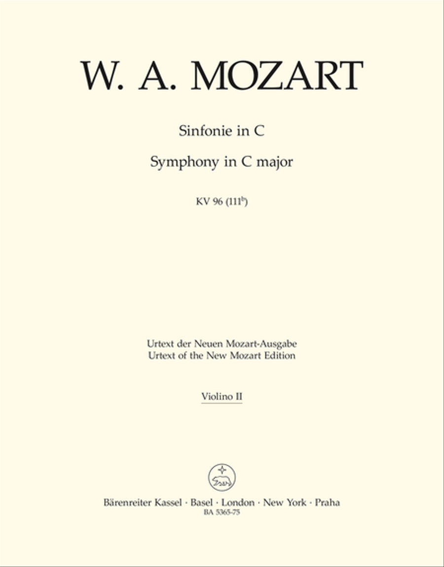 Symphony C major, KV 96(111b) Violin scores gallery preview page 1