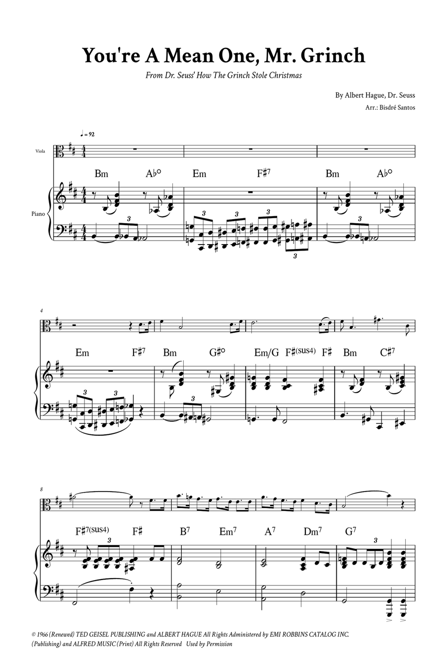 You're A Mean One, Mr. Grinch Viola scores gallery preview page 2