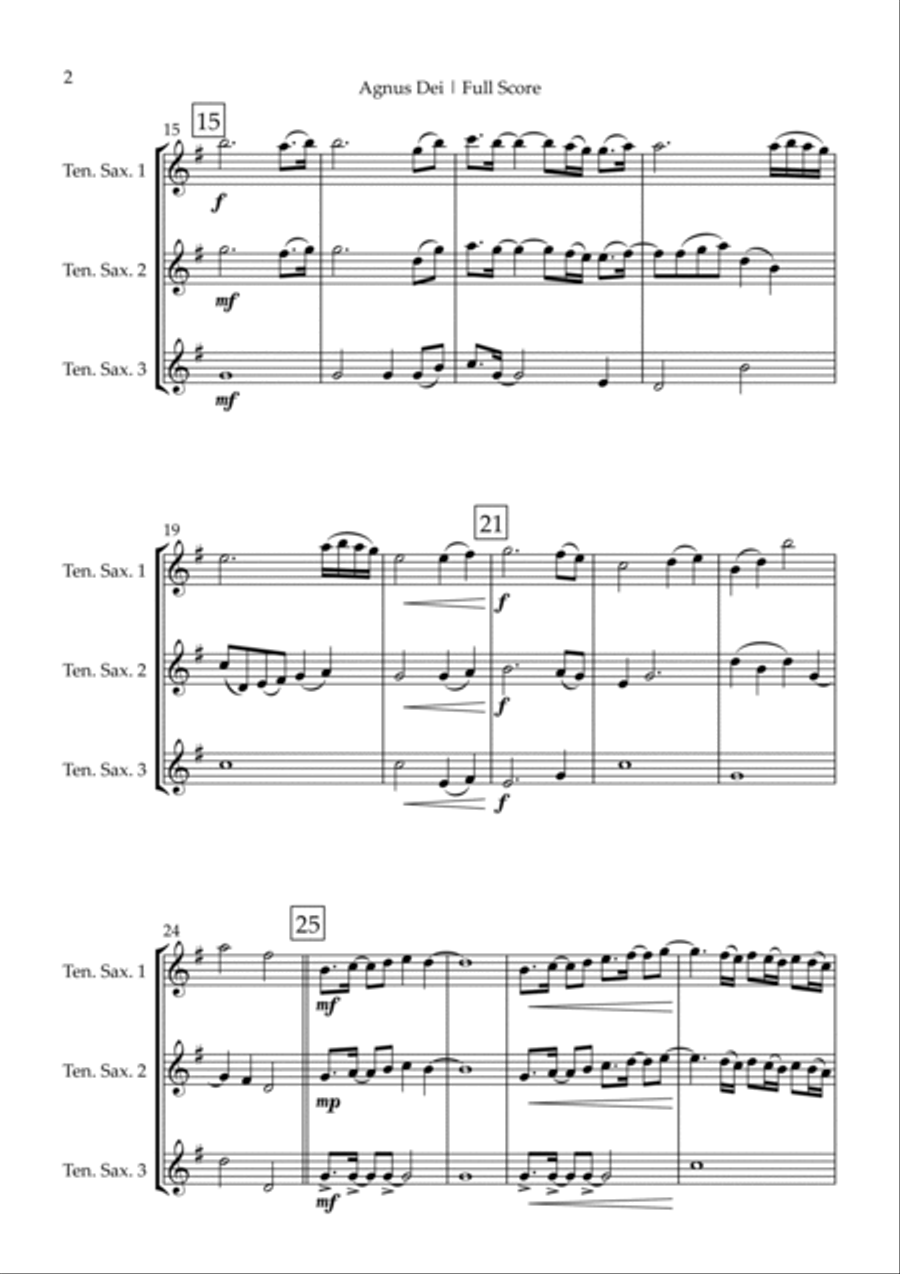 Agnus Dei Agnus Dei Woodwind Trio scores gallery preview page 2