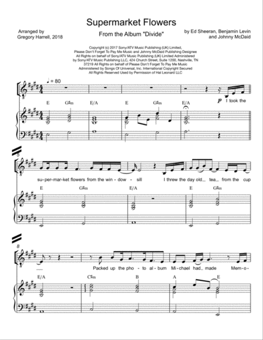 Supermarket Flowers Supermarket Flowers 4-Part scores gallery preview page 1