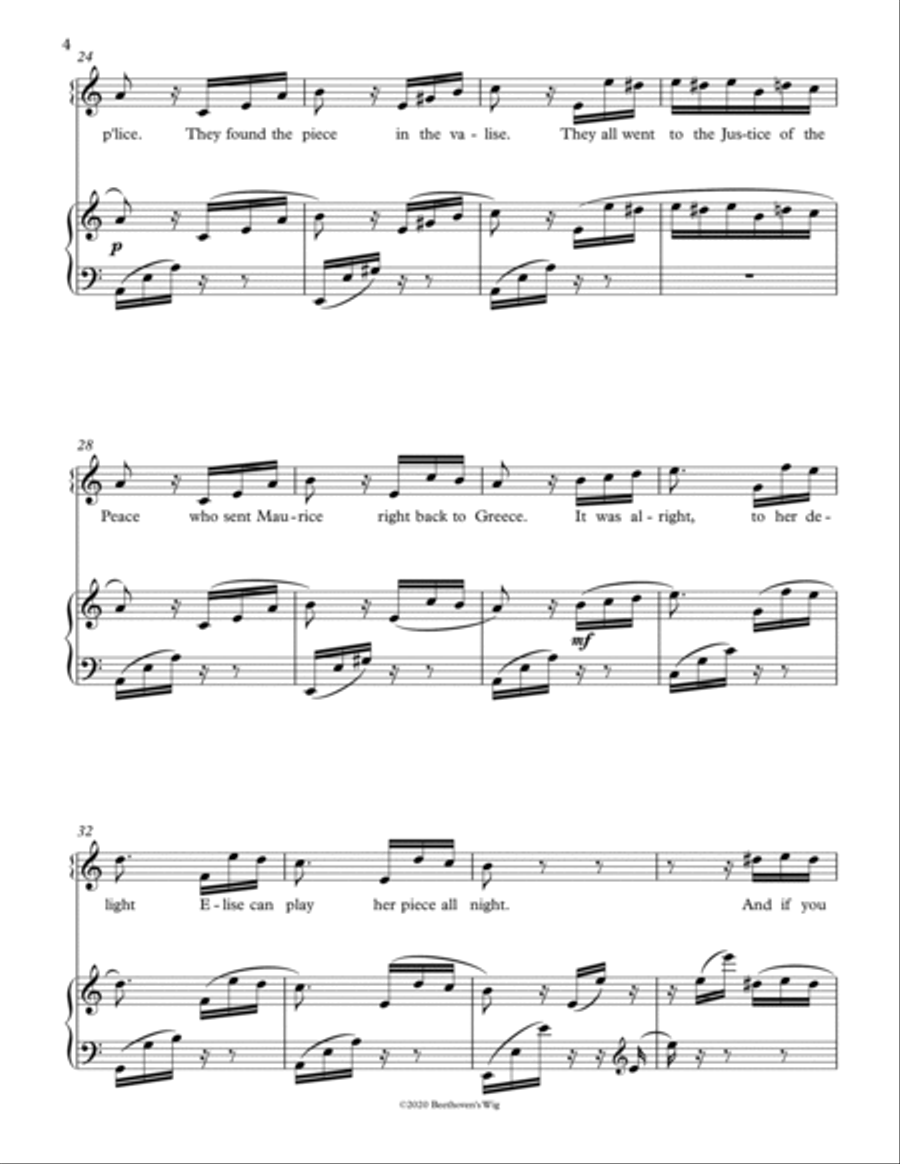 Beethoven's Wig - Fun and Easy Piano Voice scores gallery preview page 5