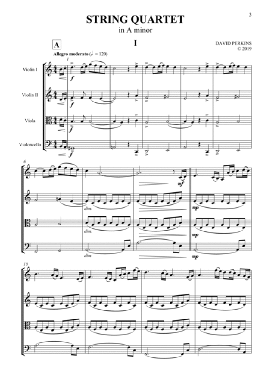 String Quartet in A minor String Quartet scores gallery preview page 3