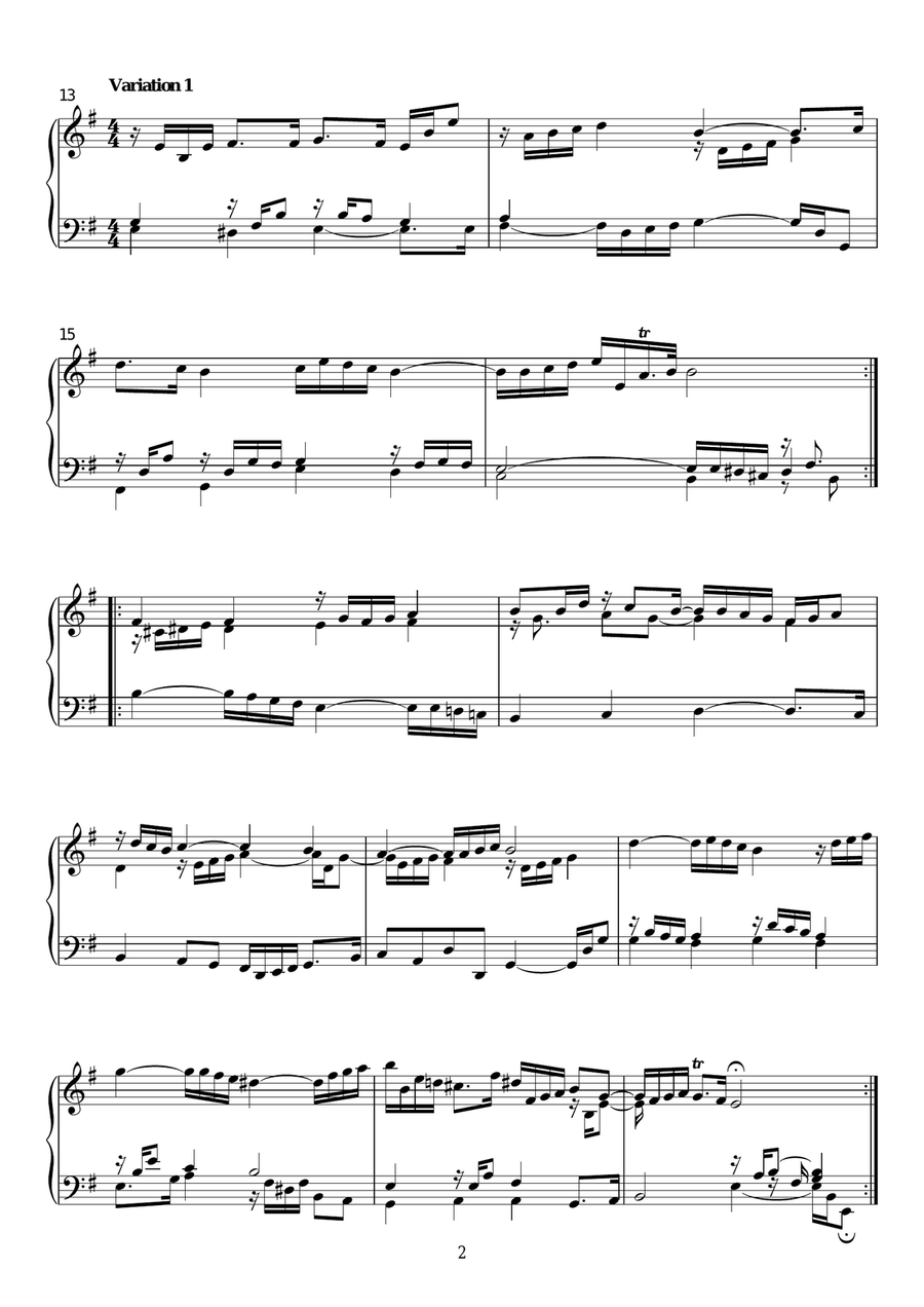 Hexachordum Apollinis: Aria Secunda Piano Solo scores gallery preview page 2