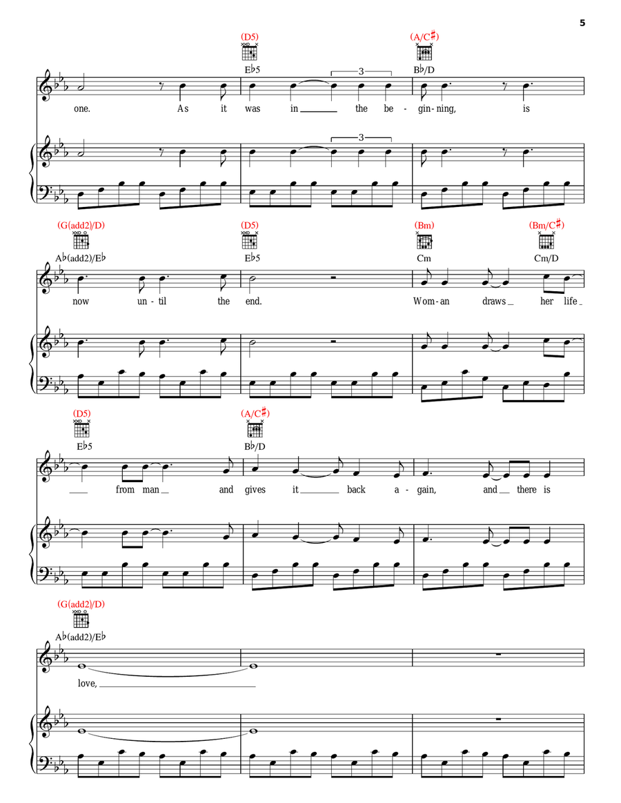 Wedding Song (There Is Love) Piano, Vocal, Guitar scores gallery preview page 5