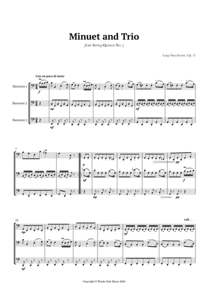 Minuet by Boccherini for Bassoon Trio image number null