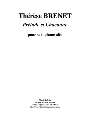 Thérèse Brenet : Prélude et Chaconne for solo alto saxophone