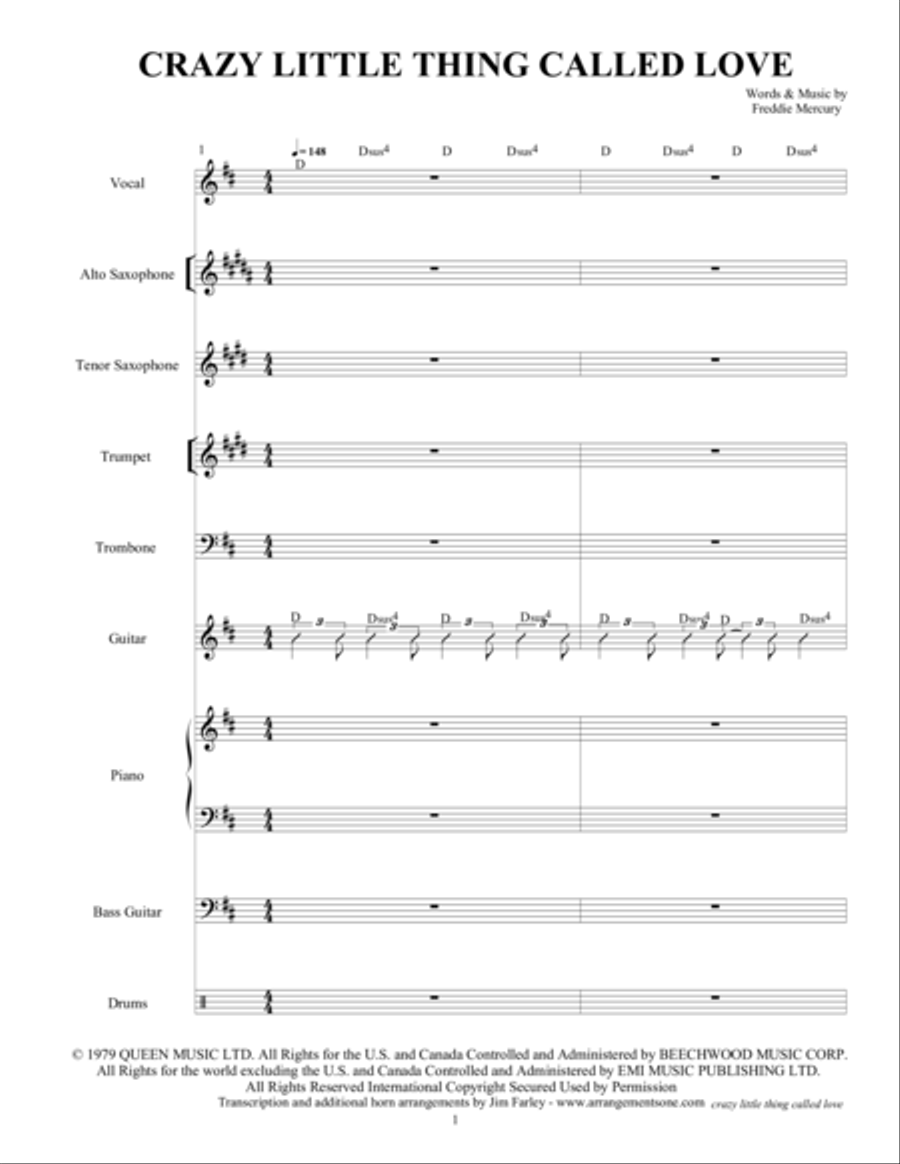 Crazy Little Thing Called Love Small Ensemble scores gallery preview page 3