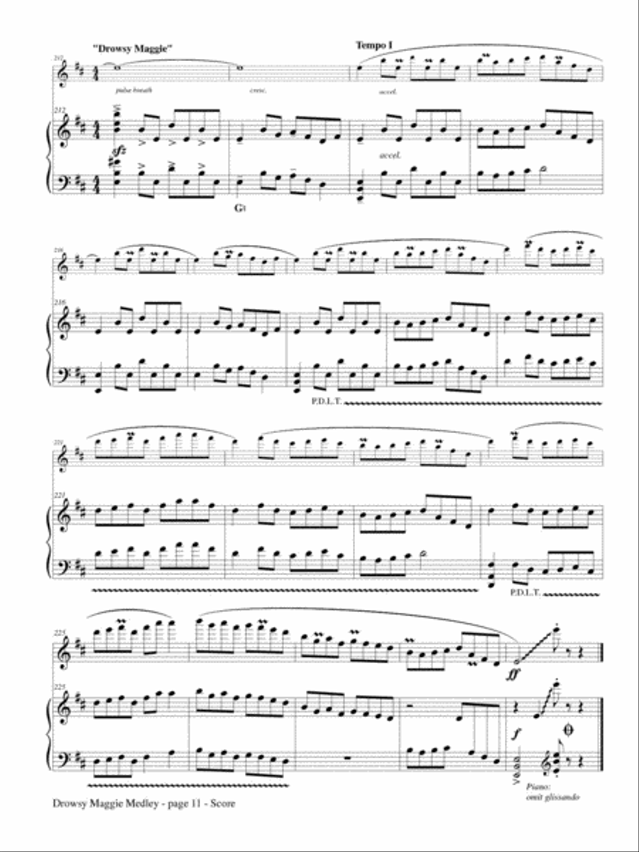 Drowsy Maggie Medley for Flute and Harp Flute scores gallery preview page 4