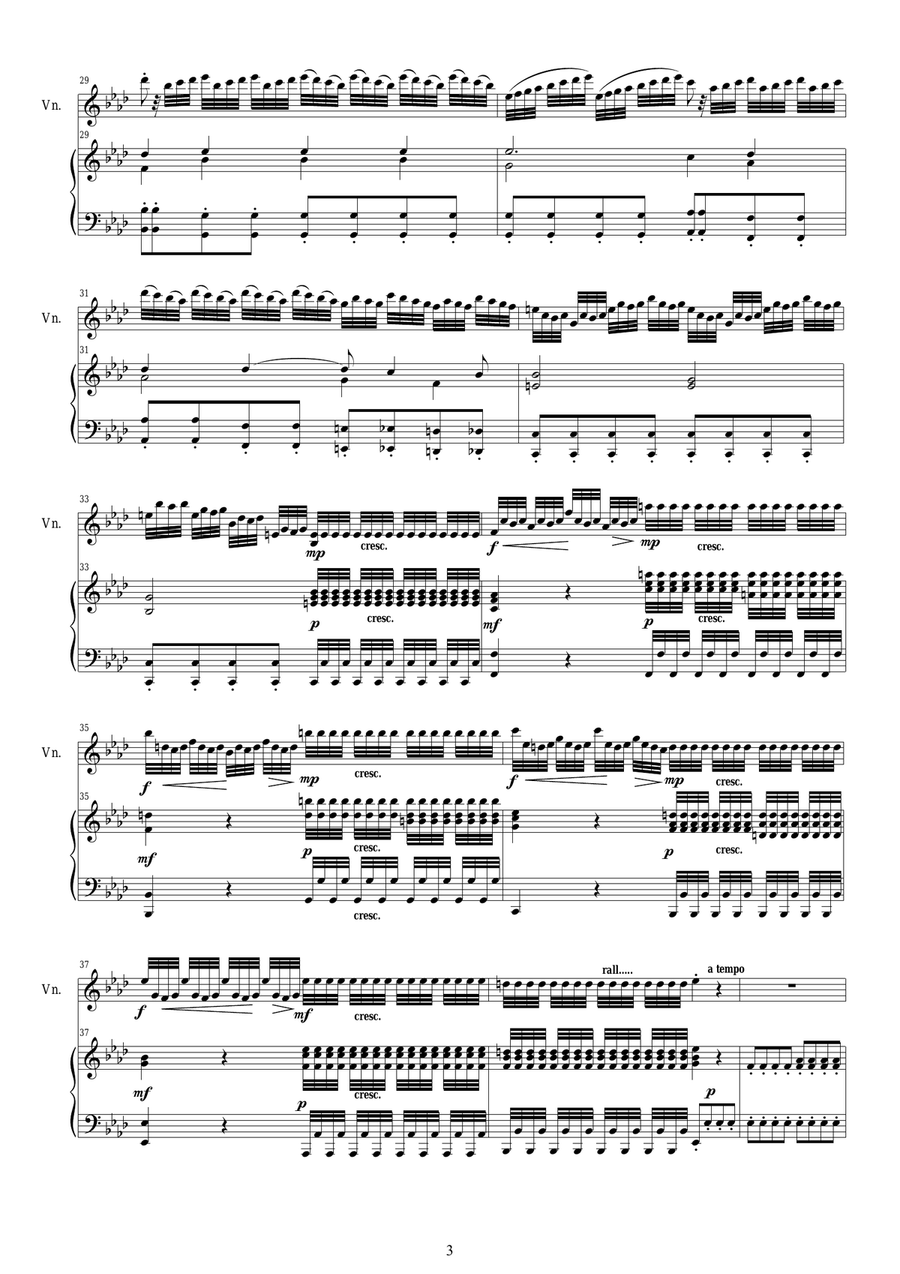 Vivaldi - Concerto No.4 in F minor Op.8 Winter RV 297 for Violin and Piano Violin Solo scores gallery preview page 3