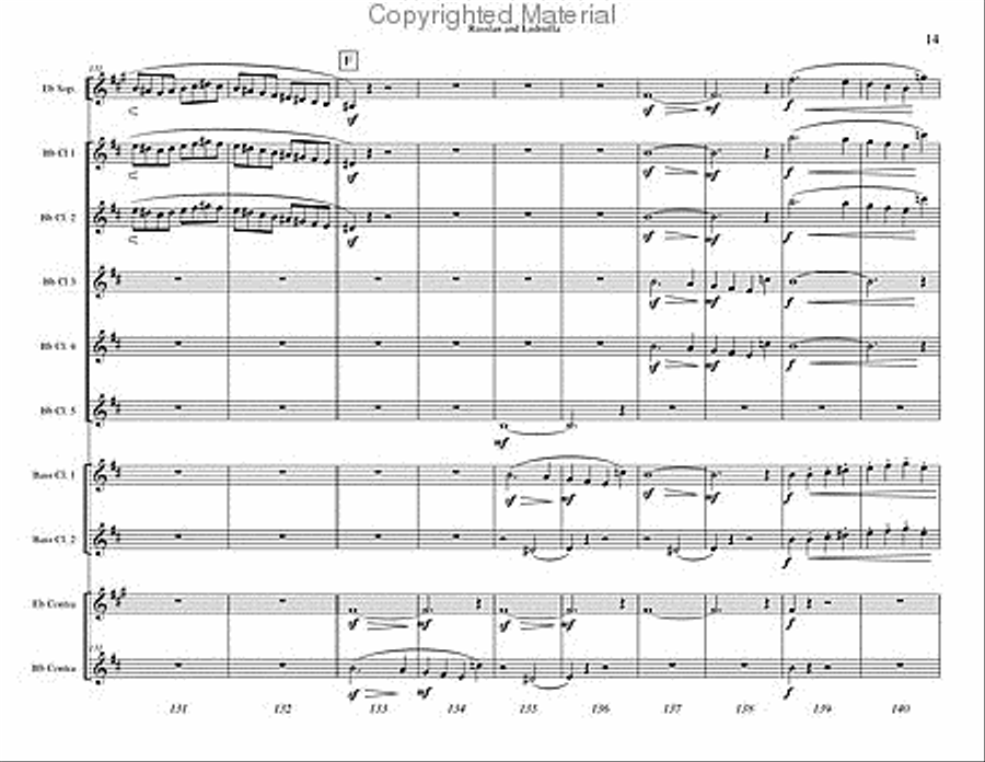 Russlan and Ludmilla Overture Clarinet Choir scores gallery preview page 15