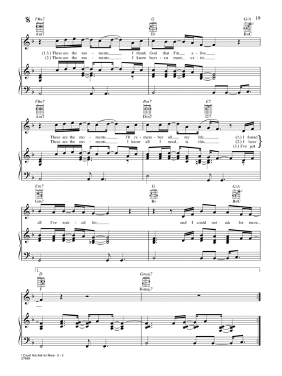 I Could Not Ask For More Piano, Vocal, Guitar scores gallery preview page 2
