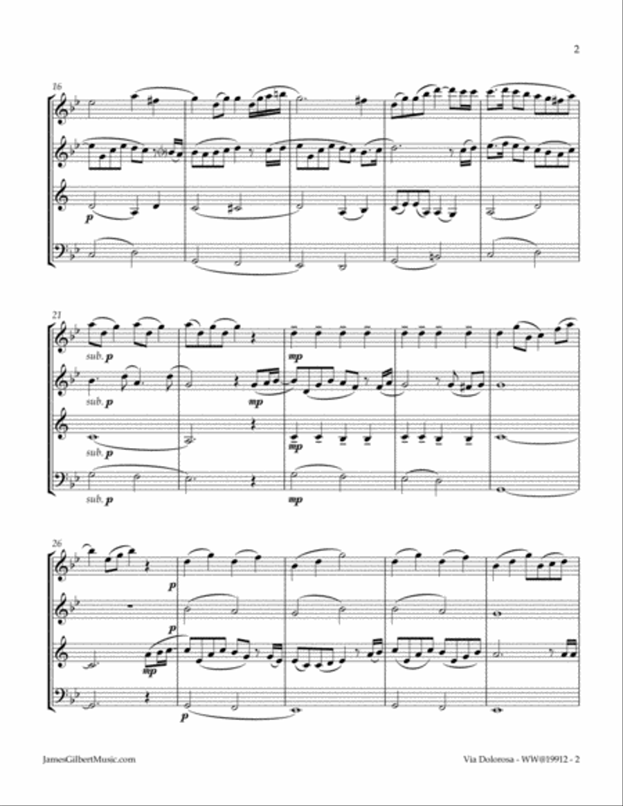 Via Dolorosa Woodwind Quartet scores gallery preview page 3