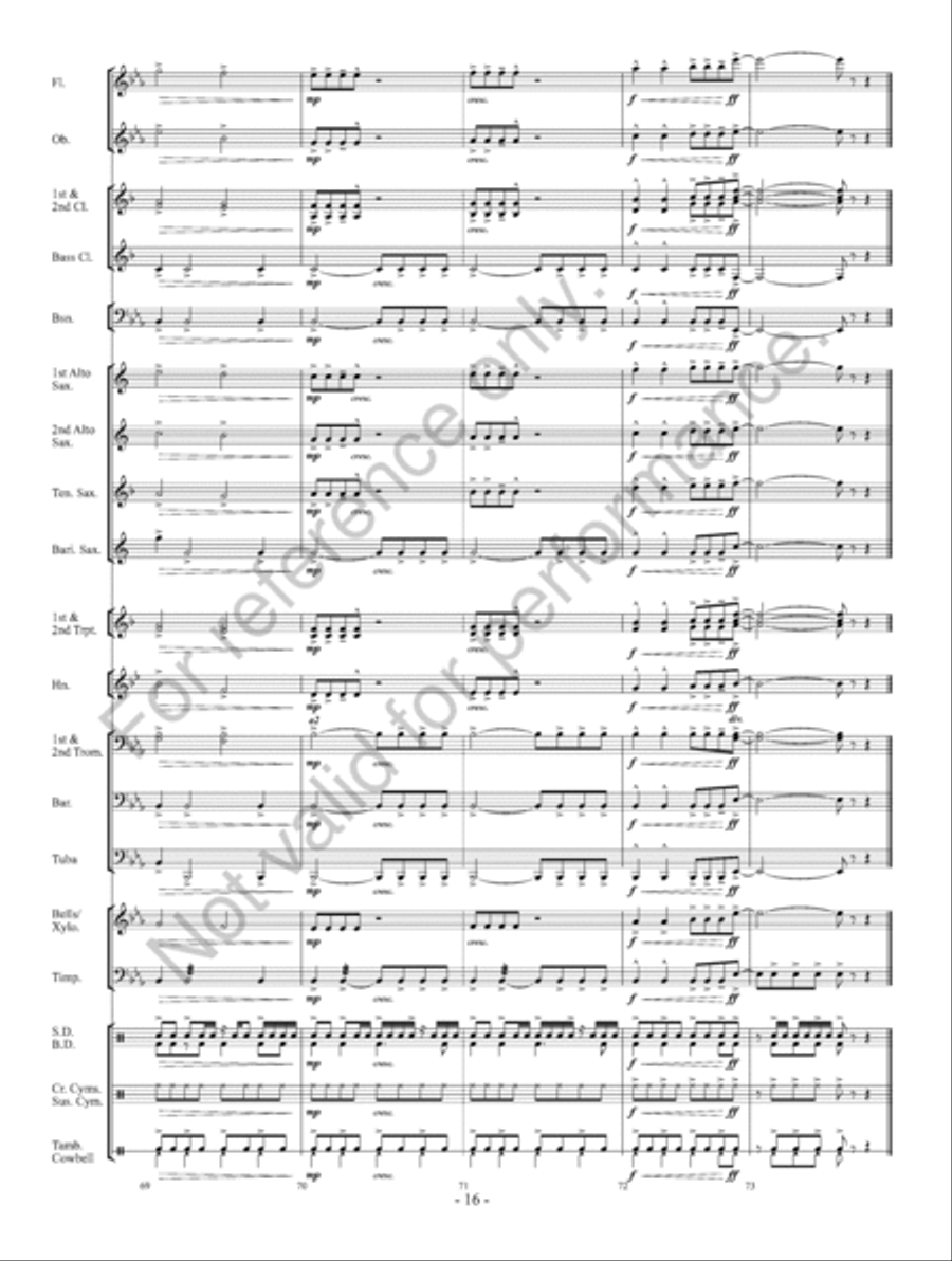 Rock The Halls With Drums And Cowbell Concert Band scores gallery preview page 17