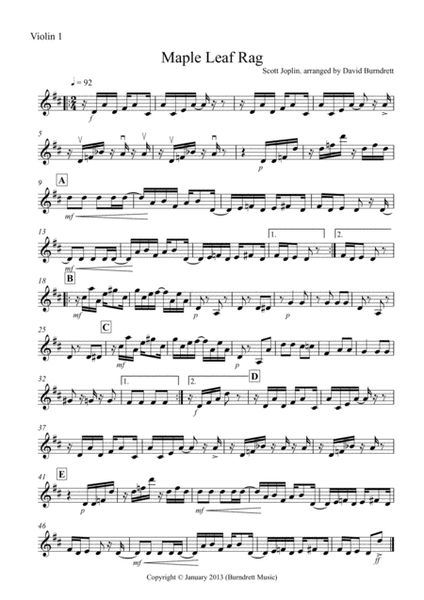 Maple Leaf Rag for String Orchestra image number null