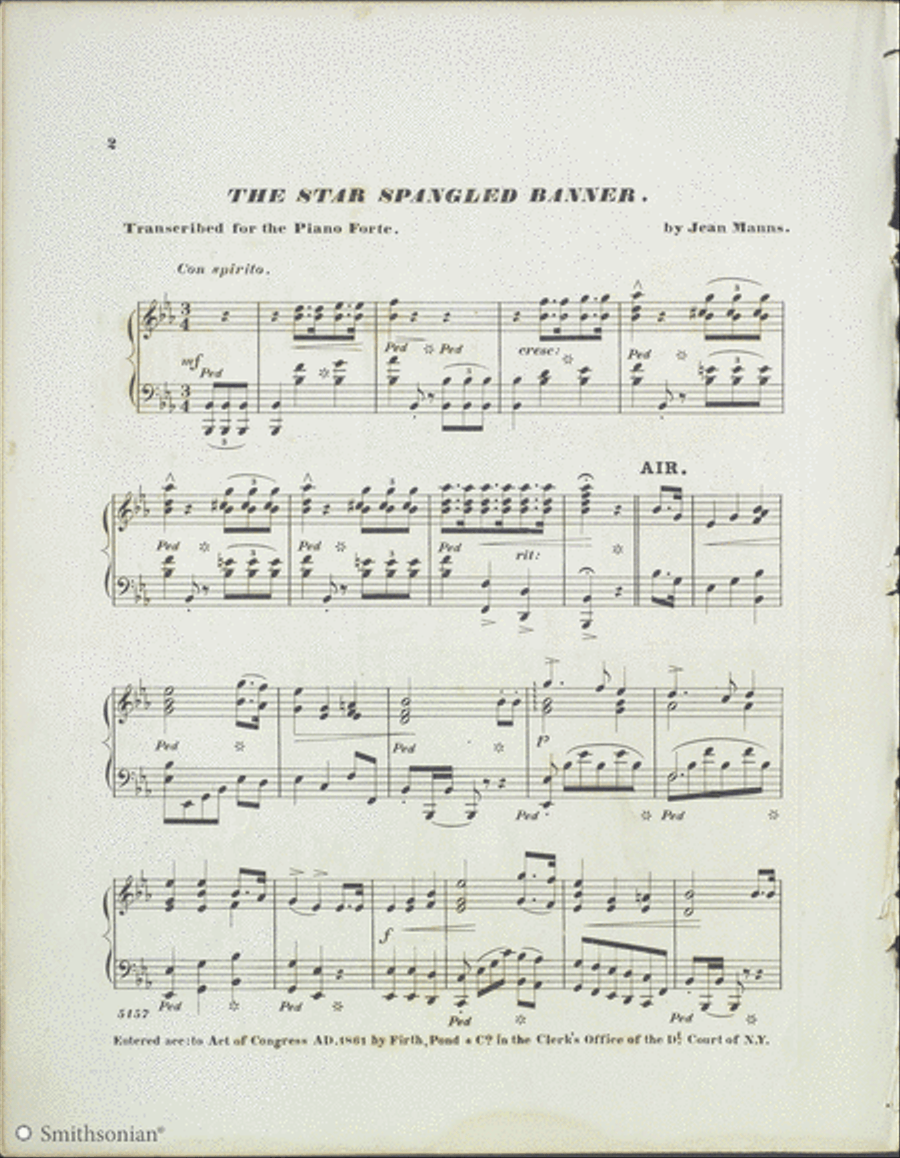 The Star Spangled Banner Transcribed for the Piano Forte Piano Solo scores gallery preview page 2