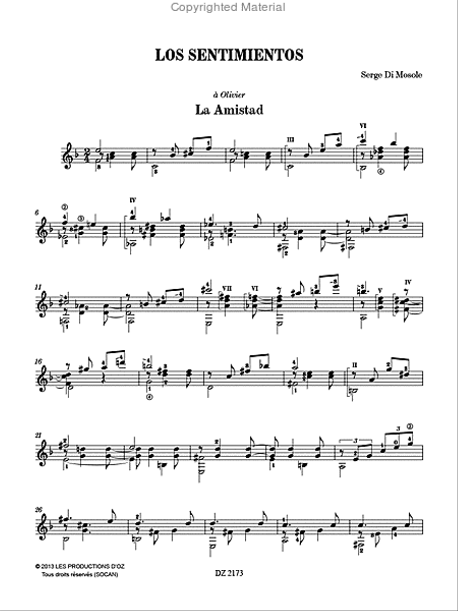 Los Sentimientos Los Sentimientos Classical Guitar scores gallery preview page 2