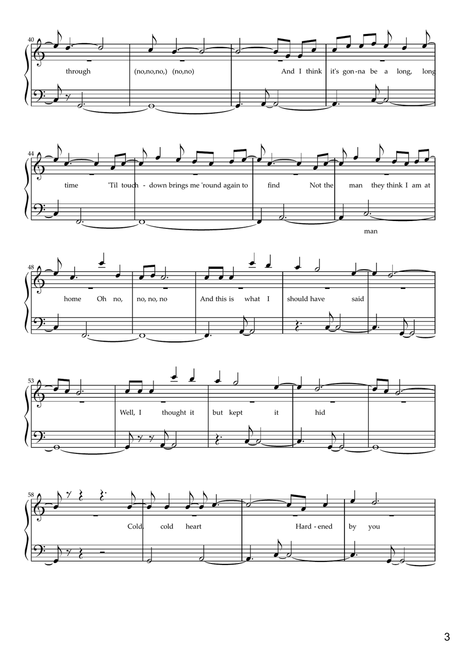 Cold Heart (Pnau Remix) Easy Piano scores gallery preview page 3
