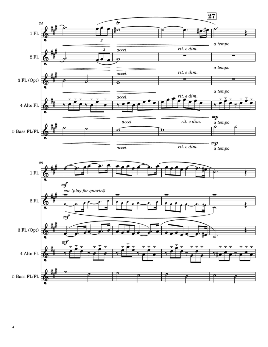 Pavane, Op. 50 Flute Quartet scores gallery preview page 5