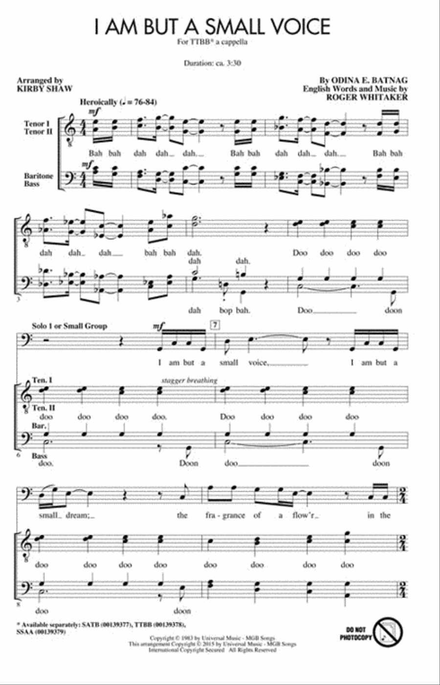 I Am But a Small Voice TTBB scores gallery preview page 2